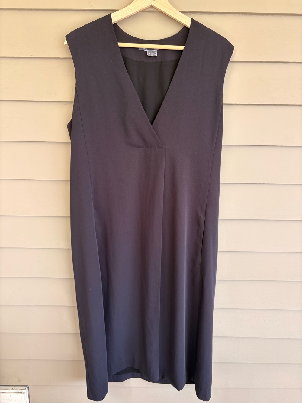 Theory Black Sleeveless V-Neck Shift Dress